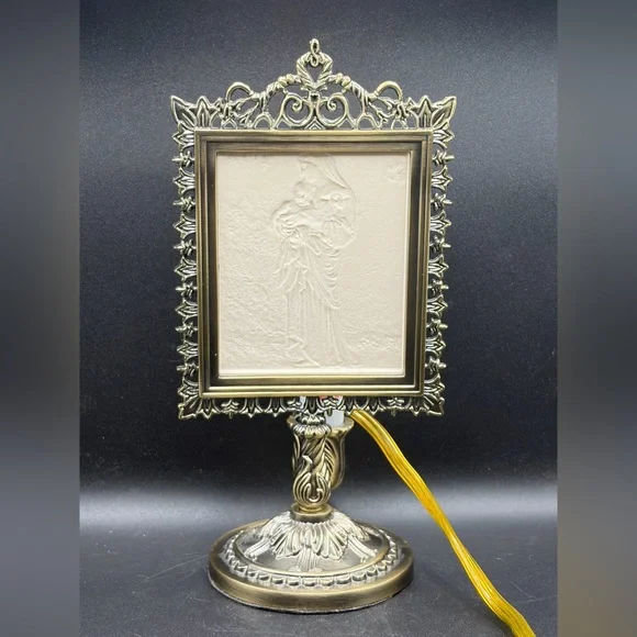 Vintage L’Innocence Madonna & Child Porcelain Lithophane Table Lamp, Mary & Lamb - Picture 3 of 17